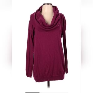 Moda International cashmere blend cowl neck sweater / dress - size sm burgundy